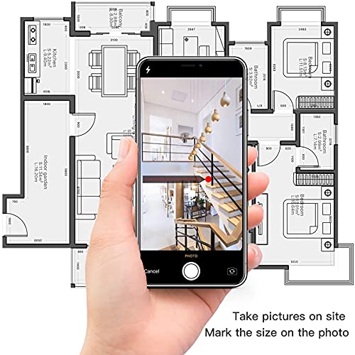 Laser Measurement Tool, 2D Floor Plan + 3D Rendering, 2 in 1 Bluetooth Laser Measure 6 Unit Switching, USB-Charge, Measure Distance, Area, Volume, Pythagoras, a Must Have for Contractors (195ft)