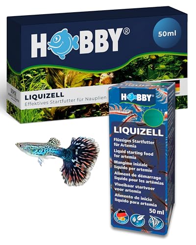 HOBBY Aquaristik Liquizell I 50 ml I Aufzuchtfutter für Artemia Nauplien ab dem 3. Lebenstag I Artemia Aufzuchtfutter mit feinstem Phytoplankton I flüssiges Startfutter für Artemia