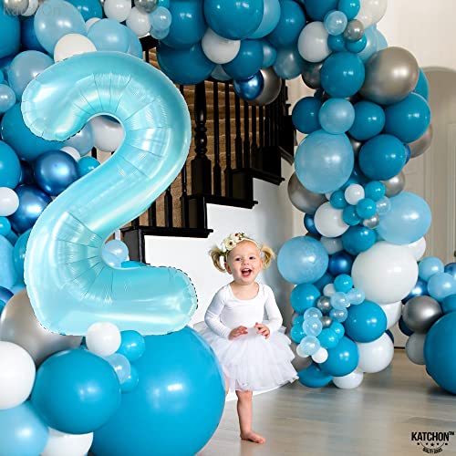 Image of KatchOn Light Blue Number 2 Balloon 40 Inch