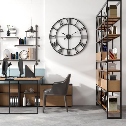 Reloj de pared analógico metal 24 pulgadas silencioso miniatura 6