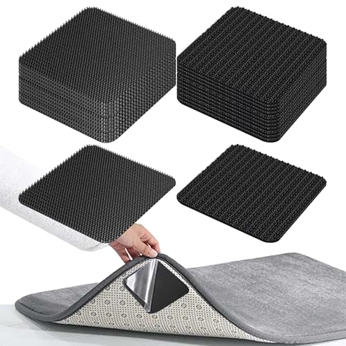 Rug to Carpet Gripper Rug Gripper for Carpeted Floor Carpet Stickers for Rugs Invisible and Traceless Anti-Slip Foot Pad Fixing Sticker Suitable for Carpeted Sofa Cushion Car Boot Liners (12)
