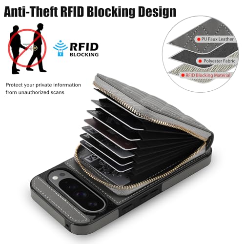Étui portefeuille Google Pixel 9 Pro XL avec sangle bandoulière amovible et RFID - 7