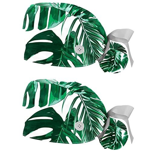 Chapeaux bouffants JDEZ casquettes de travail respirantes hommes femmes palmier lot de 2