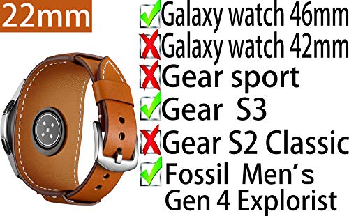 Image of Balerion 22mm Cuff Leather Watch band,Compatible with Samsung Galaxy Watch ultra /watch 3 45mm /Watch 46mm /S3,Fossil Q Explorist,Garmin Forerunner 255 other 22mm Lug Width Watch