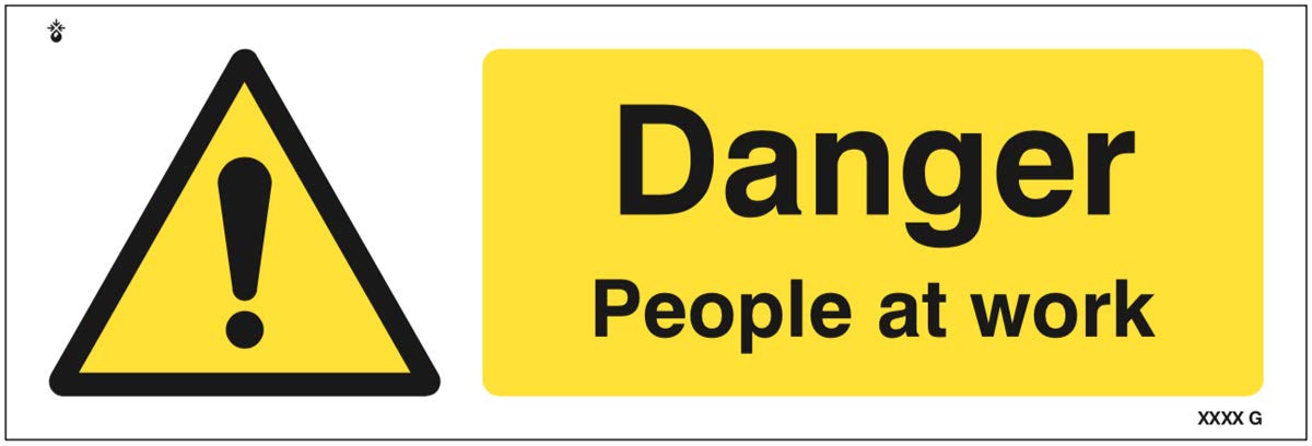 Danger people at work Rigid PVC Safety Sign