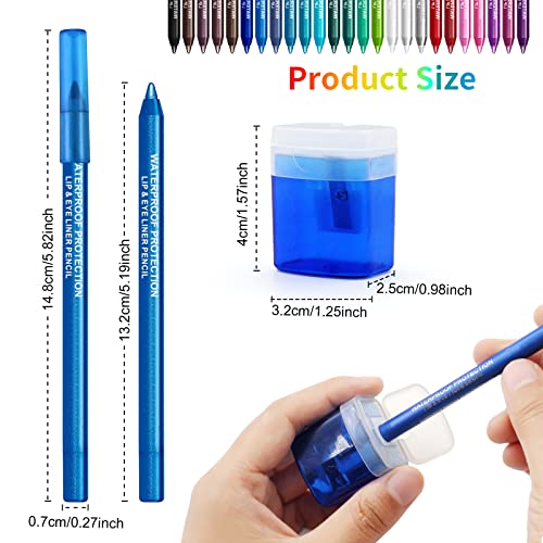 25 Color Eyeliner Pencil Set, Waterproof Eyeliner Pen Colorful Eyeliner With 2 Eyeliner Sharpener Glitter Eyeliner Kit Long Lasting Color Eyeliner Eye Makeup Set Gift Eye Liners For Women Girl (25 Colors) #TOP5
