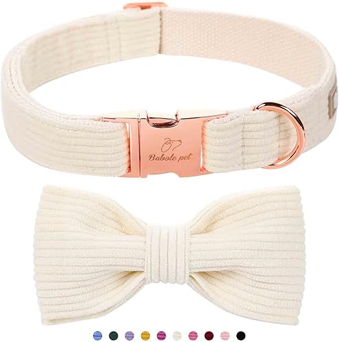Miniatura 10 de Lindo collar de perro de fresa con corbatín – Collar ajustable de primavera y verano rosa con corbatín rosa, transpirable y cómodo, para perros