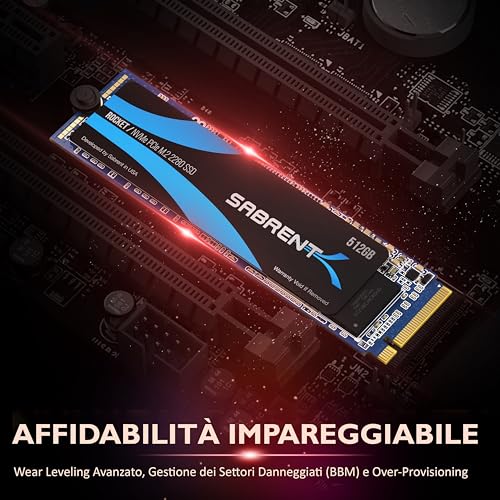 SSD Interno 512GB, Rocket SSD NVMe PCIe M.2 2280, Disco a Stato Solido ad Alte Prestazioni, Lettura fino a 3400 MB/s (SB-ROCKET-512) - Hdd - Immagine 7