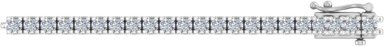 4 Carat Natural Diamond Tennis Bracelet for Women in 10K Gold Featuring IGI Certified Diamonds (5.5 to 7.5 Inches)