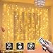 Produktbild Lichtervorhang 3Mx3M, Sooair Vorhanglichter 300 LEDs USB Lichterkettenvorhang 8 Modi mit Fernbedienung Timer, IP65 Wasserfest lichtervorhang Aussen für Weihnachten Party Schlafzimmer Deko, Warmweiß