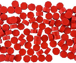 100 Pieces Octagon Sealing Wax Beads Sticks Sealing Wax Beads for Wax Stamp Sealing (Wine Red)