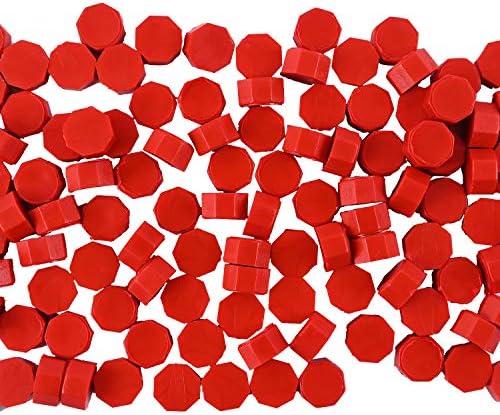 100 Pieces Octagon Sealing Wax Beads Sticks Sealing Wax Beads for Wax Stamp Sealing (Red)