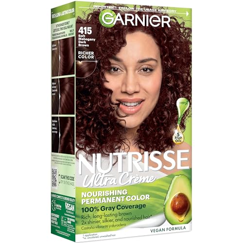 Garnier Nutrisse Ultra Crème Hair Color, Permanent Hair Dye with 100% Gray Coverage, Vegan &...