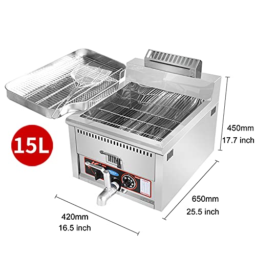 Kommerzielle Gasfritteuse für den Außenbereich, Multifunktions-Desktop-Fritteuse Flüssiggas-Fritteuse mit Ölablassventil und Korb, zum Kochen von Pommes Frites Zwiebelringe Brathähnchen – Bild 3
