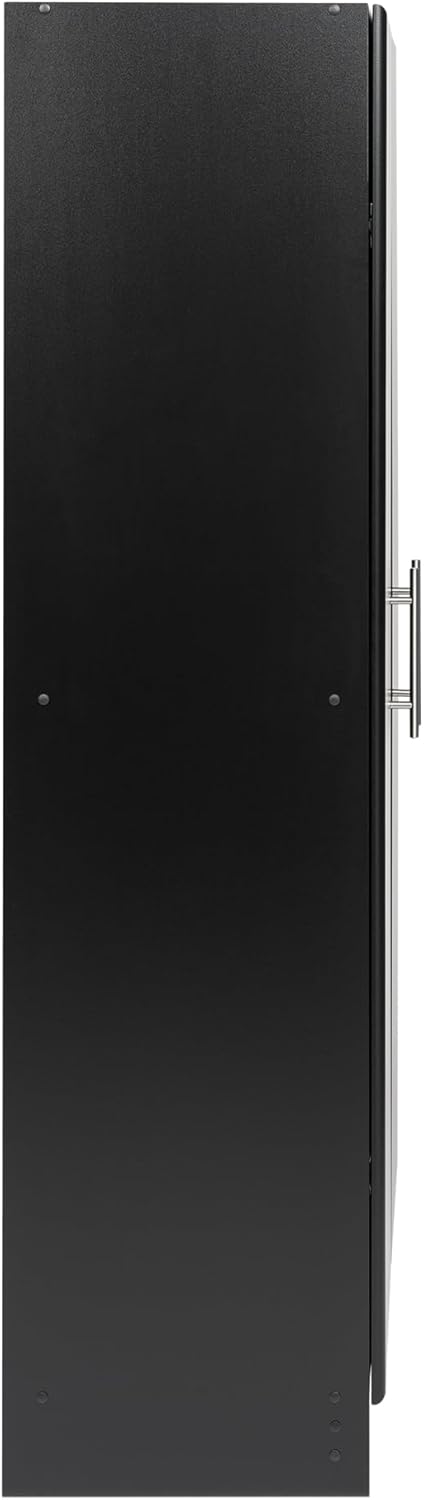 Sleek Black Living Room Cabinet with Adjustable Shelving