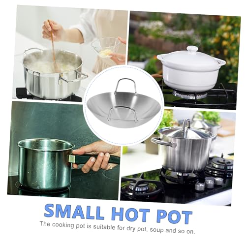 Wok acero inoxidable fondo redondo doble asa miniatura 4