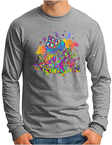 T-shirt long Magic-Mushroom homme vêtement psychédélique trippy shrooms M