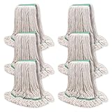 Commercial Heavy Duty Mop Heads Replacement: 6 Packs 20oz Industrial Wet Mop Head for Floor Cleaning - Commercial Products Looped End String Head Refills