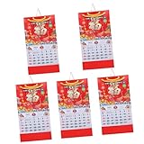 HOODANCOS 5 Piezas 2025 Año De La Serpiente Calendario De Pared Calendario Dragón 2025 Calendario Colgante Calendario Feng Shui Calendario Del Año Nuevo Chino Calendario Planificador De Año