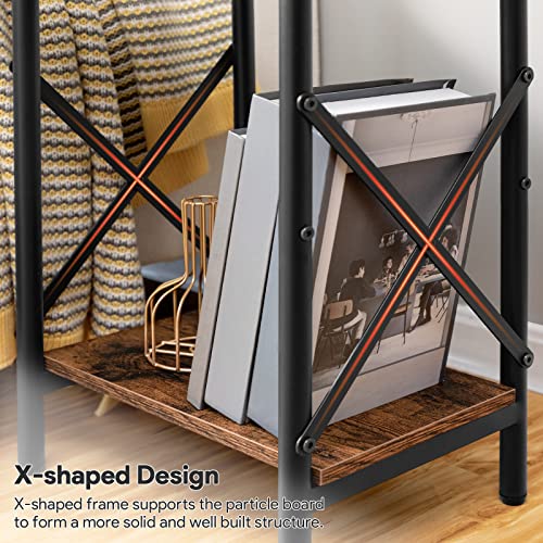 Alloswell Nightstands Set Of 2, End Tables With Storage Shelf, Bedside Tables X-Shaped Design, Side Tables For Living Room, Bedroom, 14.6 X 10.6 X 19.9 Inches, Easy Assembly, Rustic Brown Ethr2801S2 #TOP4