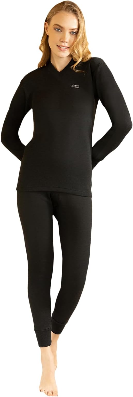 Lux Cottswool Women's Upper and Lower Thermal Set | Thermal Set for Women