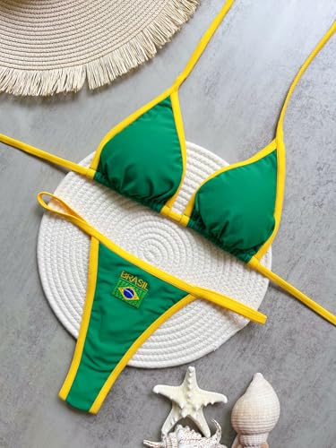 Brazil Mexico Jersey Y2k Halter Bikini Sets Cute 2 Piece Sexy Swimsuit Beach Sets Women Summer4