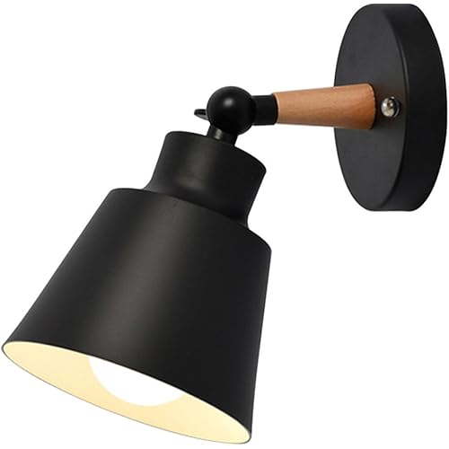 HOREVO Wall Light fixtures Nordic Wall Sconce Lamps Macaron Edison Copper lamp Holder Aisle Lights Corridor Lamp Bedside Reading Light E27(Color : Black)