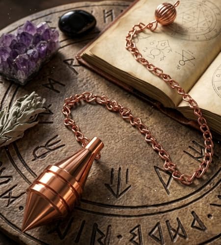 Image of Copper Metal Egyptian Anubis's Favorite Meditation Pendulum for Reiki, Divination Tool & Chakra Balancing Pendulum.