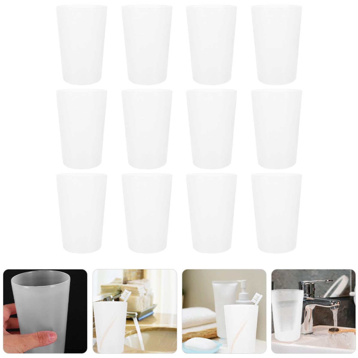 GAROZAT 12-częściowy plastikowy zestaw łazienkowy, minimalistyczny design, łatwy w użyciu uchwyt na szczoteczki do zębów i dozownik do płukania jamy ustnej, do codziennej higieny i nizacji