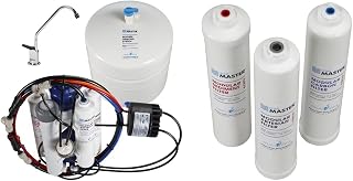 Home Master TMHP HydroPerfection Undersink Reverse Osmosis Water Filter System, White & ISetTMA8 Artesian and HydroGardener Replacement Water Filter Change Set, White