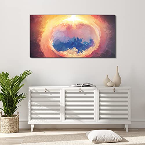 Tableau acryl 120x60cm Fantasy fire clouds de salon luxe - 4