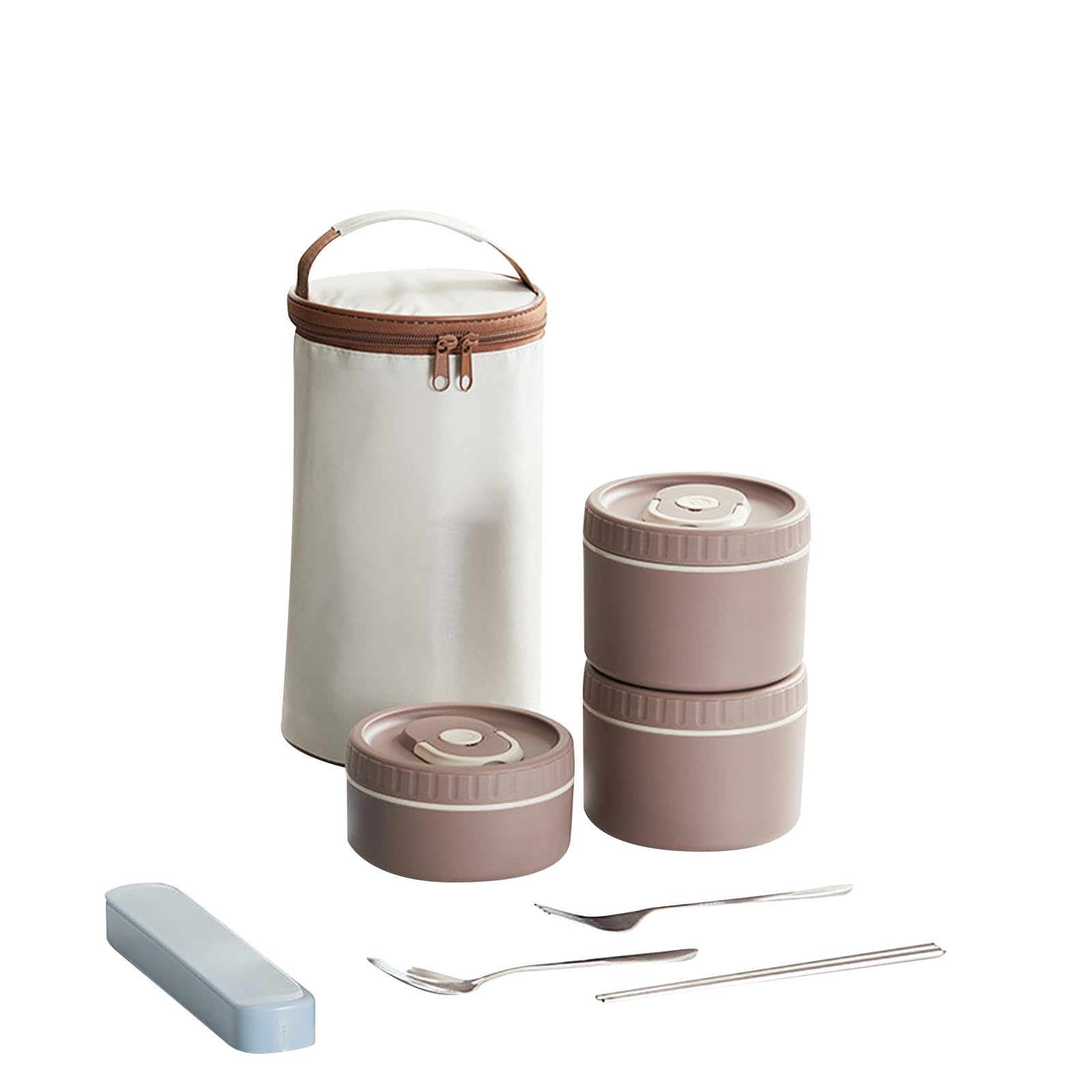 Juego de fiambreras aisladas con varios compartimentos, caja Bentos apta para microondas de acero inoxidable con bolsas térmicas para el uso en la oficina y en la escuela, recipiente robusto Bentos