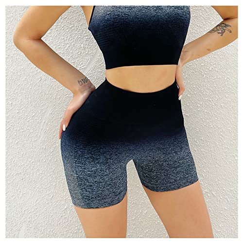Women Seamless Scrunch 4" Short Gym Workout Yoga Amplify Shorts High Waist Shorts for Running Exercise (L,Red) - Image 3