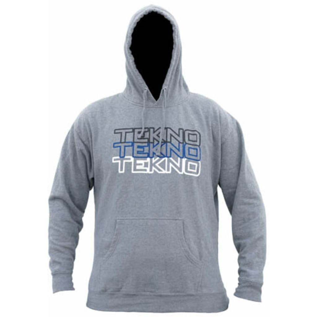 Tekno RCPull Over Hoodie (Stacked Logo Gray) Large TKRHOODIE06L