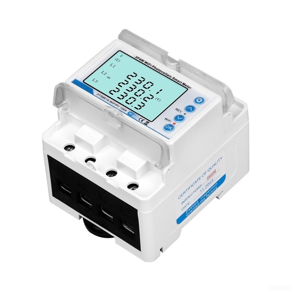 Smart - Misuratore di energia WiFi trifase con monitoraggio fotovoltaico e protezione della tensione per un'analisi energetica migliorata