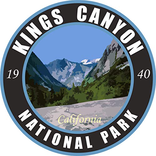 Kings Canyon National Park Sticker Vinyl Black Round |
