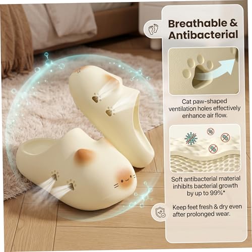 Pantoufles patte de chat étanches en jaune fluo, taille 40/41 - 4