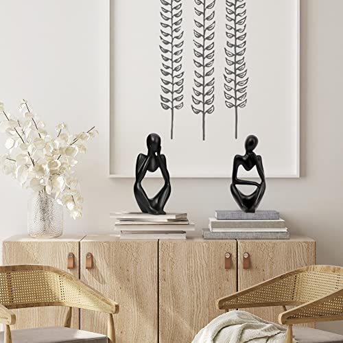 INNOLITES Resin Statue Thinker Style Decoration Abstract Sculptures Collectible Figurines for Home Decor Modern Office Shelf Desktop (Black-Right) - Image 4