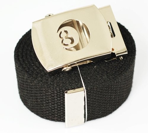 ACCmall Punch 8 Ball Canvas Military Black Web Belt & Buckle 60 Inch