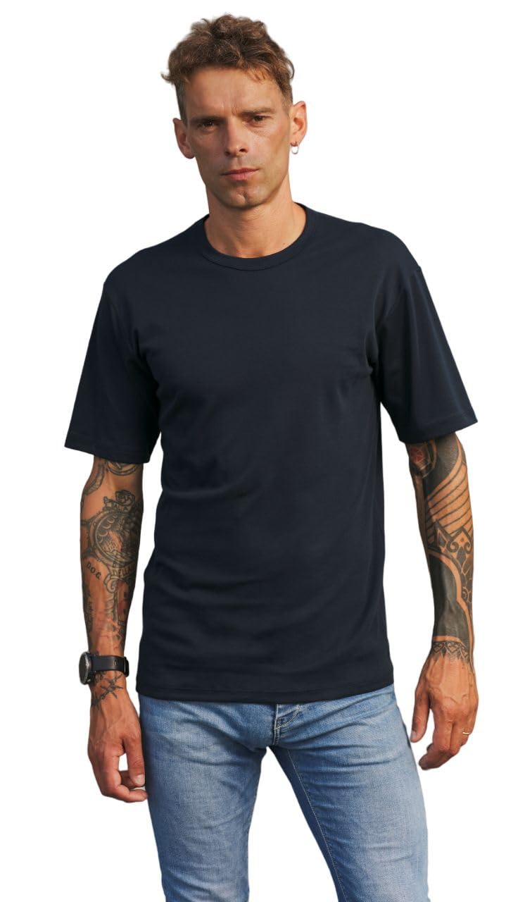 VERTICALIE – T‑Shirt Uomo Manica Corta - Cotone Superior Pima Lusso – 100 % Made In Italy Milano – 5 Differenti Lunghezze
