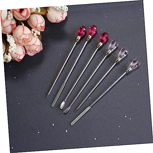 Outanaya 2pcs palos acrílicos para mezclar gel y puntero para uñas miniatura 6