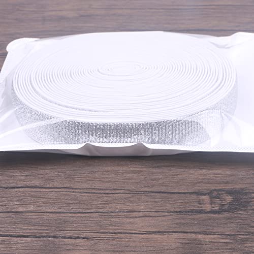 Paictheix Elastic Bands Soft Silver Glitter Elastic Ribbon For Sewing Headband And Crafting Trim (10 Yards Length 2.5Cm Width, White Silver) #TOP5