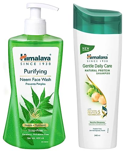 Image of Himalaya Purifying Neem Face Wash, 400 ml & Himalaya Protein Shampoo-Gentle daily care, 400ml