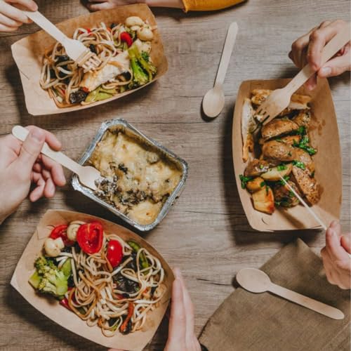 Ezyoutdoor 100 Pack Disposable Wooden Forks - 6.3 Inch Splinter-Free Compostable Bamboo Forks thumb #6