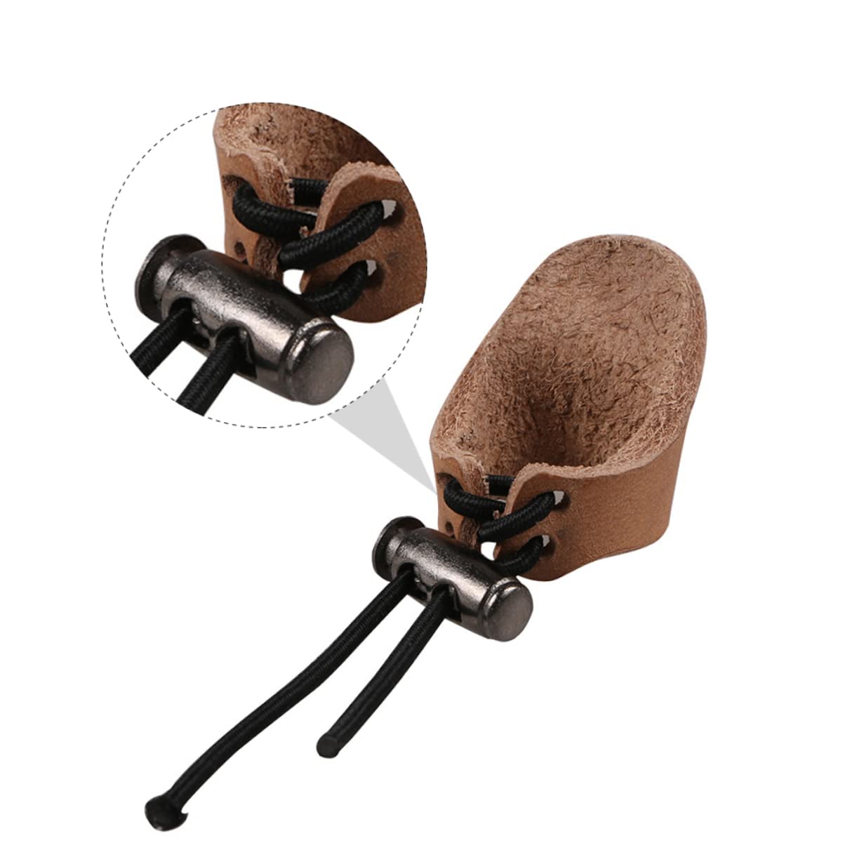 Toddmomy 2pcs Leather Thumb Protector for Archery Finger Guard for Fit Strap for Outdoor Sports Activities