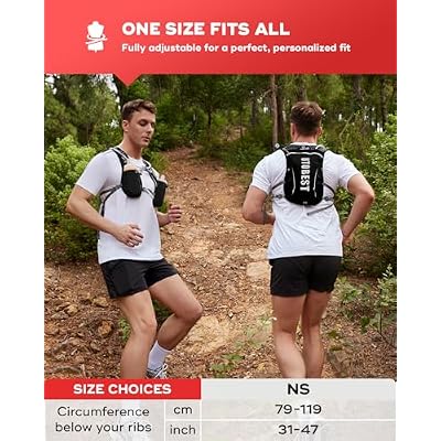 UTOBEST Running Vest, 5L Hydration Vest Lightweight, Breathable and Sweatproof Running Backpack, Adjustable Running Hydration Vest for Trail Running Marathon Race Jogging Cycling