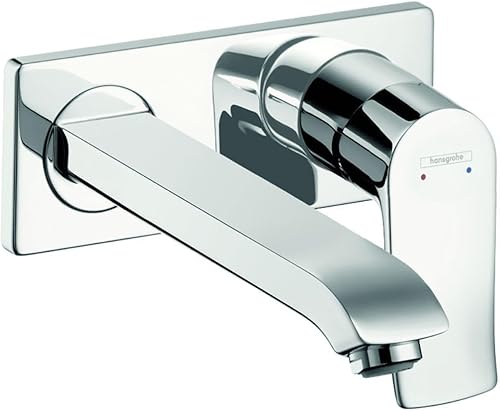 Miniatura 4 de hansgrohe Metris 31086821 - Grifo para lavabo de baño de 5 pulgadas de alto, fácil de instalar, 1 manija y 2 5 pulgadas de alto, níquel cepillado,
