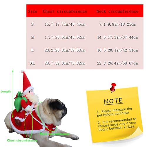 Disfraz Santa Claus para Perro Talla L miniatura 5
