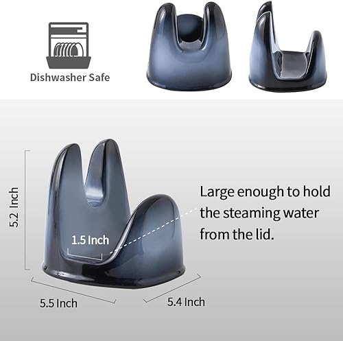 Miniatura 9 de Nihow Soporte para tapa de olla soporte estable para tapa de sartén de cerámica para decoración de encimera de cocina, encimera, estufa, resistente