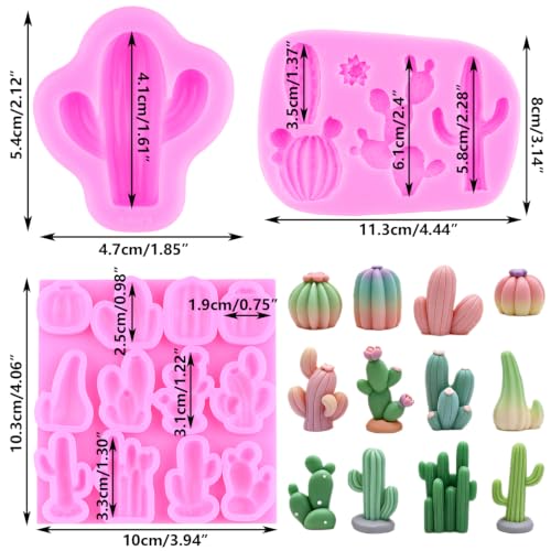 LKDQUTHM Cactus Silicone Mold Succulent Fondant Molds Set Of 3 by LKDQUTHM - Used condition - Image 2